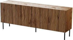 Comoda JUNGLE, stejar wotan/negru, PAL laminat/metal, 190x42x75 cm