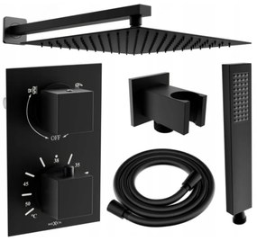 Mexen Cube DR02 set de duș încastrat z pară de tip ploaie 30 cm, Neagră - 77502DR0230-70