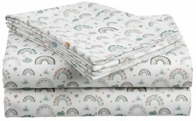 Set lenjerie de pat din microfibra pentru patut cu cearsaf RAINUBI, alba