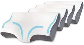 Set 4X perne cu suport pentru gat din spuma cu memorie Suporto®️ 60 x 34 x 11/7 cm cu perforatii