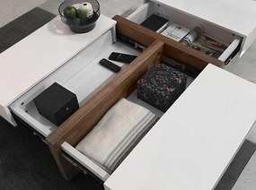 Masuta eleganta design LUX cu spatiu de depozitare Glossy White AC 2060