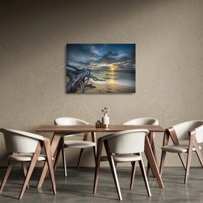 Tablou pe sticlă cu marea în apus de soare (70x50 cm)