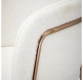 Fotoliu sufragerie de design Adomar (fildeș + roz auriu + crom) . 1097096