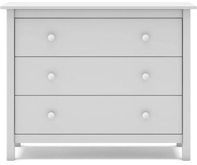 Comodă pentru copii albă joasă din lemn de pin 100x80 cm Max – Marckeric