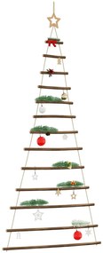 vidaXL Brad de Crăciun suspendat cu stea în vârf, 86x180 cm, ramură naturală