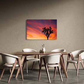Tablou apus de soare deasupra siluetei unui copac (90x60 cm)