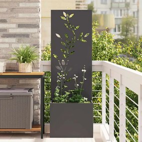 vidaXL Ghiveci de Grădină cu Panou Decorativ Negru 50 x 140 cm