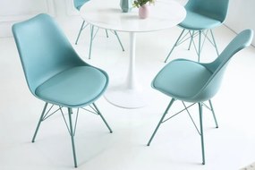 Set 4 scaune Scandinavia din plastic dur si sezut cu piele ecologica
