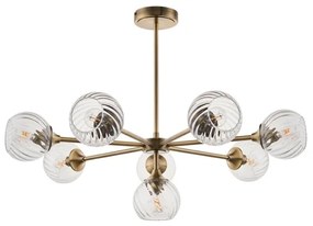 Lustră pe tijă Endon 103172 ALLEGRA 8xE14/7W/230V alamă/transparent