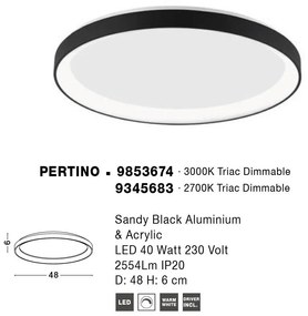 Plafoniera LED dimabila design circular PERTINO D-48cm