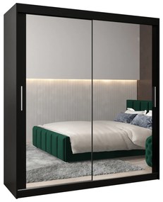 Dulap de haine 180 cm Toki 3 (negru mat + negru mat). 1065088
