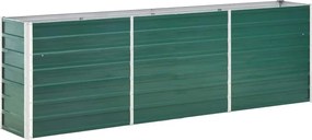 vidaXL Strat înălțat de grădină, verde, 240x40x77 cm, oțel galvanizat