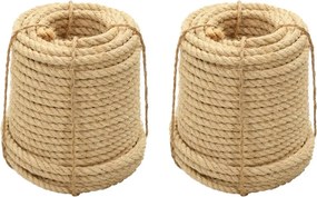 vidaXL Frânghii de sisal, 2 buc., 12 mm, 250 m