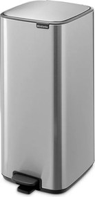 Coș de gunoi argintiu mat cu pedală din oțel 30 l Bo – Brabantia