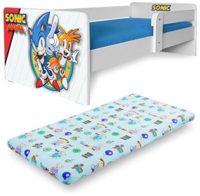 Pat Copii Sonic P1 2-8 Ani Cu Saltea din Lana Si Protectie Laterala Detasabila - Pc-p-mk-son-p1-70