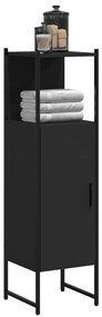vidaXL Dulap de baie, negru, 33x33x120,5 cm, lemn prelucrat