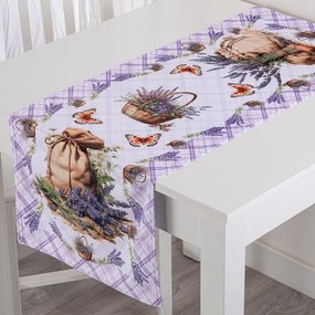 Set de 4 suporturi și traversă de masă LAVANDĂ