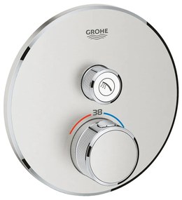 Baterie dus incastrata cu termostat Grohe Grohtherm SmartControl 1 iesire crom periat Supersteel