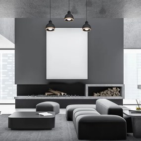 Lustră pe cablu OVAL 3xE27/60W/230V neagră