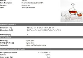 Set 5 piese design unicat Gatsby Decanter 109091 HZ