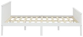 Cadru pat cu 2 sertare, alb, 140x200 cm, lemn masiv pin Alb, 140 x 200 cm, 2 Sertare