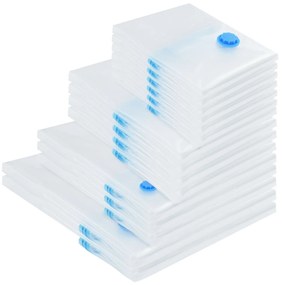 vidaXL Pungi de stocare 15 pcs Transparent și Albastru 130 x 100 cm