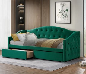 Pat cu spaţiu de depozitare, 90x200, ţesătură Velvet catifea, ZASKA