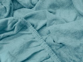 Cearsaf cu elastic din fleece MOLTON modrozelen 180 x 200 cm