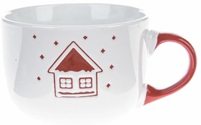 Cană ceramică de Crăciun Snowy cottage albă,500 ml