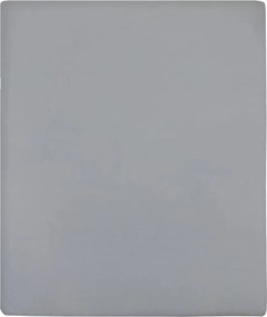vidaXL Cearșaf de pat cu elastic, 2 buc., gri, 140x200 cm, bumbac