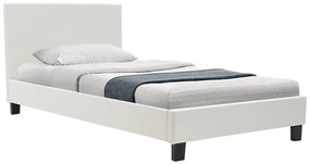 Pat Pentru O Persoana Nomer Piele Ecologica Alb Mat 100x200 Cm