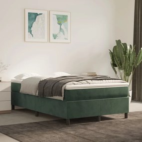 3144672 vidaXL Pat box spring cu saltea, verde închis, 120x200 cm, catifea