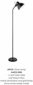 Lampadar, Lampa de podea APUS negru