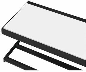 SAPHO Ska401 Raft de perete Ska 45 x 14 x 16 cm,negru mat cu placă MDF albă