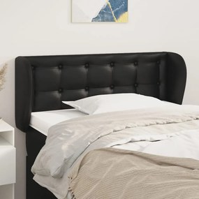 Tablie de pat cu aripioare negru 103x23x78 88cm piele ecologica 1, Negru, 103 x 23 x 78 88 cm