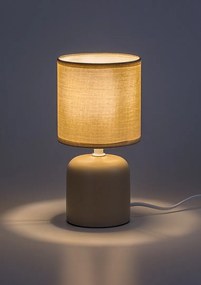 Lampa de masa ceramica si abajur bej Daphni