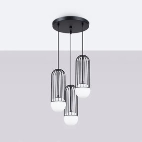 Lustră pe cablu Sollux SL.1336 BRINA 3xG9/8W/230V negru