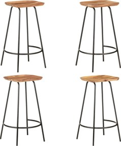 vidaXL Taburete de bar, 4 buc., lemn masiv de acacia