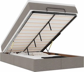 vidaXL Cadru de pat otoman cu saltea Taupe 120x200cm Material