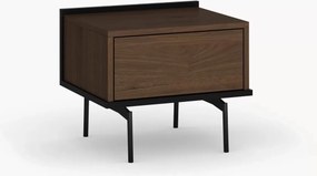 Noptieră cu sertar Zenar 50 cm - nuc elegant / negru