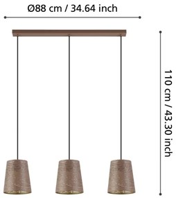 Lustră pe cablu SEGEZIA 3xE27/40W/230V Eglo 99438