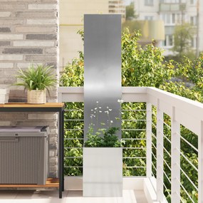 vidaXL Ghiveci de Grădină cu Panou Decorativ Argintiu 32 x 140 cm