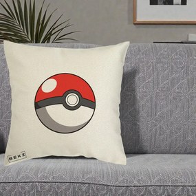 Perna Personalizata Pokeball Rosie, 40x40 cm, Ecru, Husa Detasabila, Perna Inclusa, BEKZ®