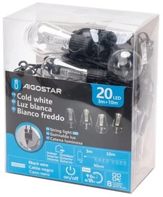 Aigostar - Instalație luminoasă decorativă LED pentru exterior, 20xLED/13m, IP44, alb rece