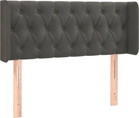 vidaXL Tăblie de pat cu aripioare gri închis 103x16x78/88 cm catifea