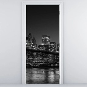 Fototapet pentru ușă - Podul Brooklyn și New York (95x205cm)