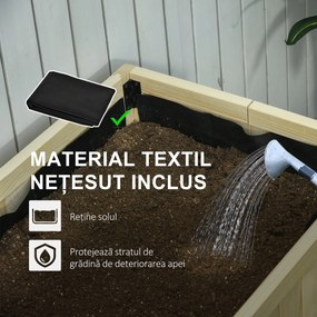 Outsunny Jardinieră Înălțată Rabatabilă, Realizată din Lemn de Brad cu 4 Orificii de Drenaj, pentru Grădină, Terasă sau Balcon, 115x56x76 cm, Culoare Lemn | Aosom Romania
