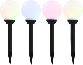 vidaXL Lămpi solare de exterior cu LED, 4 buc., 15 cm, RGB, sferic
