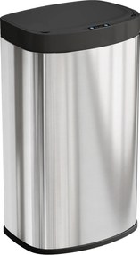 HOMCOM Coș bucătărie automat 55L din oțel inoxidabil, coș cu capac cu închidere lină, 38x28,5x69cm, argintiu | Aosom Romania