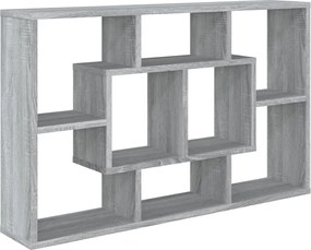 vidaXL Raft de perete, sonoma gri, 85x16x52,5 cm, lemn compozit
